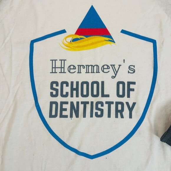 NWOT Christmas Rankin Bass Rudolph Hermey's School of Dentistry Baseball Tee XL - Picture 4 of 6